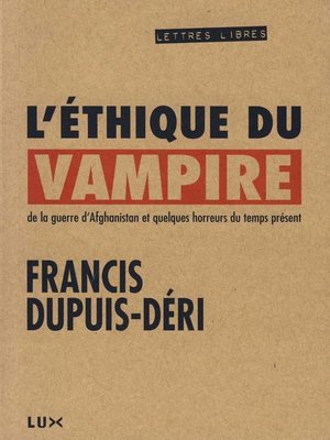 cover image of L'éthique du vampire
